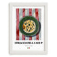 Stracciatella Soup – Italian Soup Dish, Restaurant Print, placed in minimal white frame