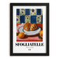 Sfogliatelle – Italian Pastry Dish, Brasserie Illustration, in sleek black frame