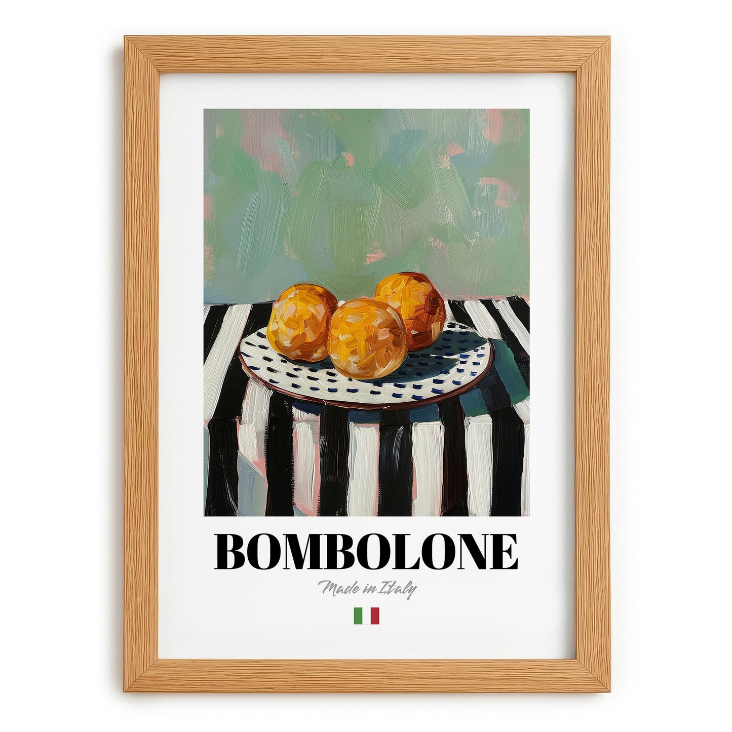 Bombolone – Italian Pastry Dish, Tavern Poster, set in oak frame