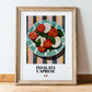 Insalata Caprese – Italian Salad Dish, Farmhouse Kitchen Poster, in wooden frame leaning on the floor