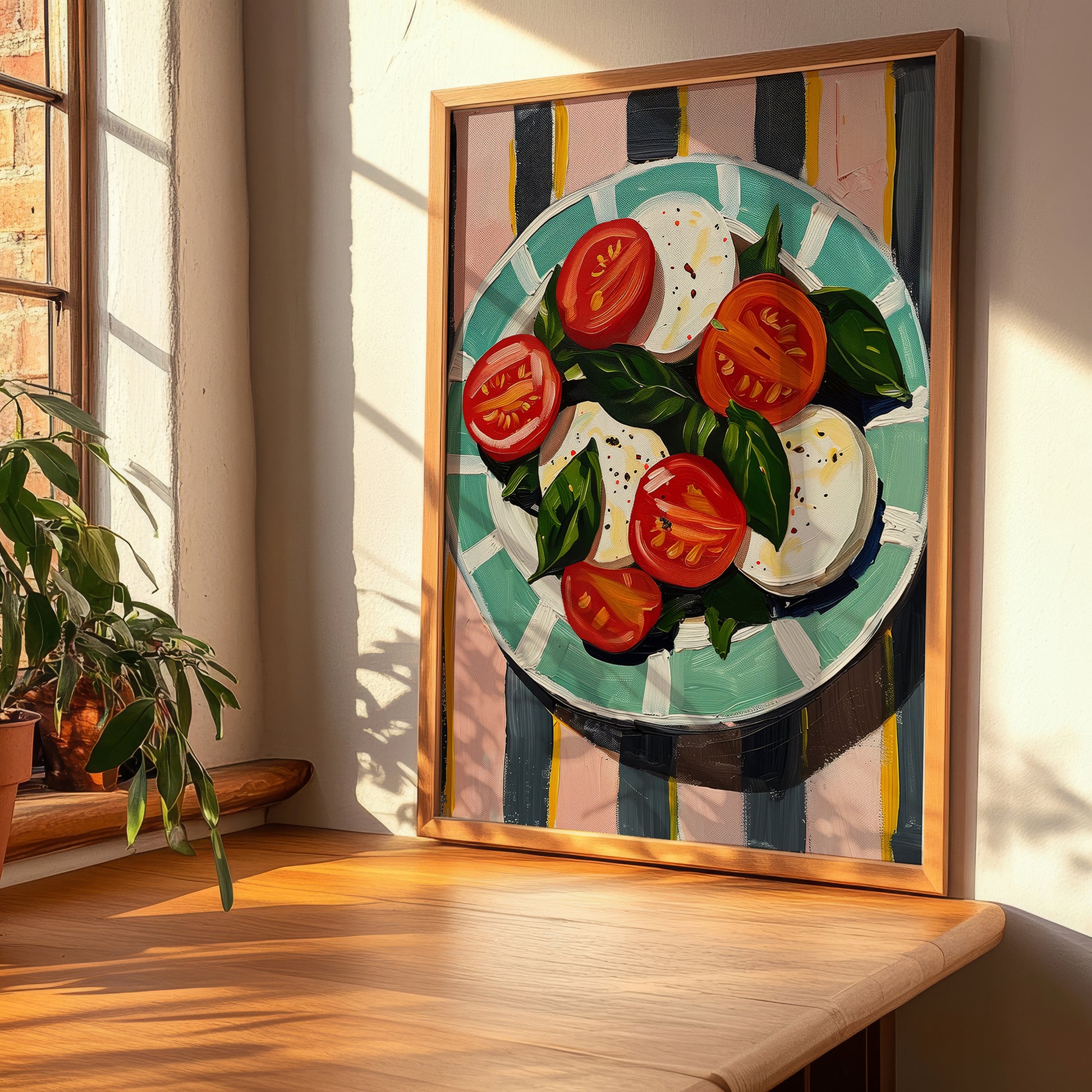 Insalata Caprese – Italian Salad Dish, Farmhouse Kitchen Poster, clean layout with no caption