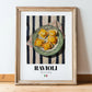 Ravioli – Italian Pasta, Osteria Art, in wooden frame leaning on the floor
