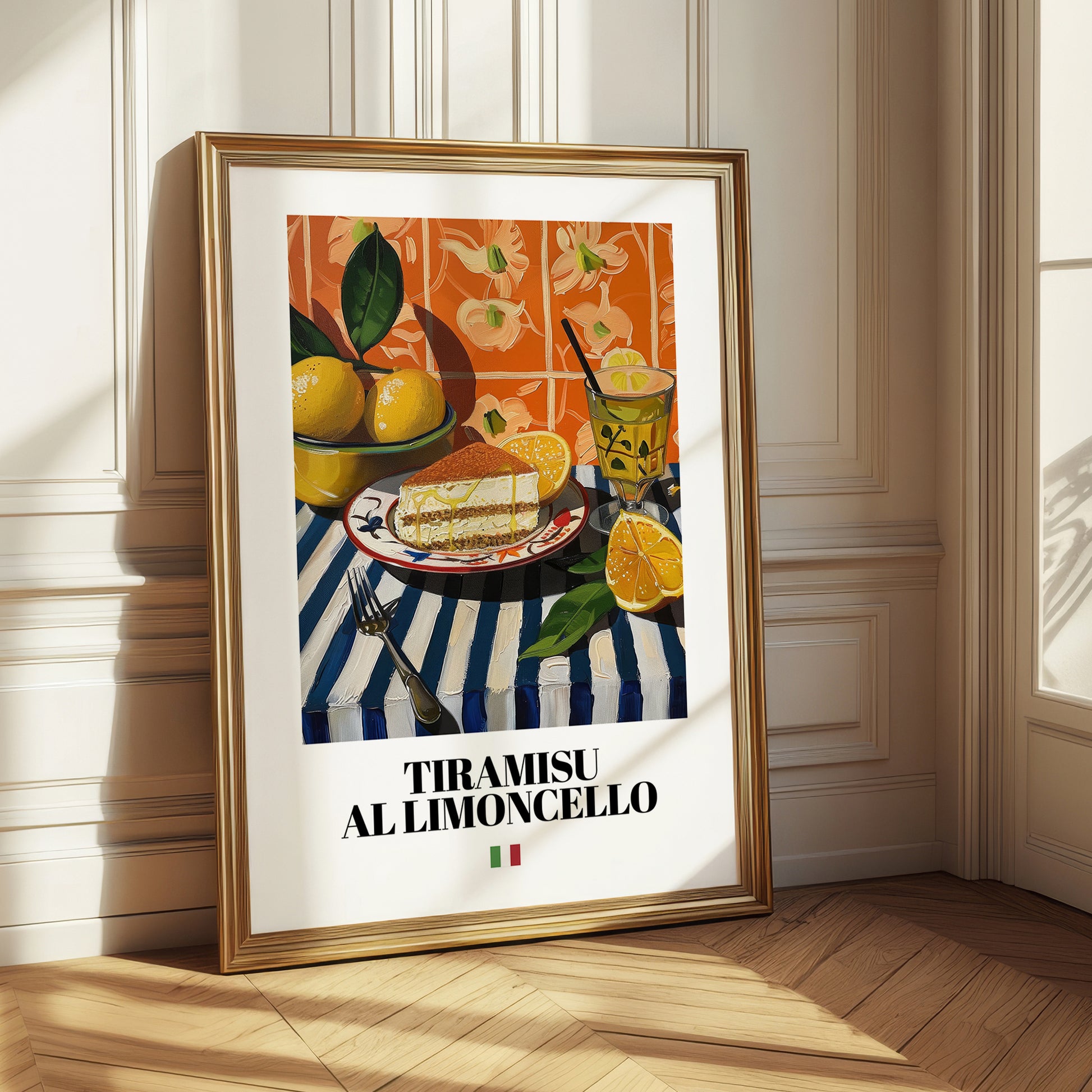 Tiramisu al Limoncello – Italian Dessert Dish, Restaurant Painting