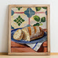 Ciabatta – Italian Bread Dish, Fine Dining Restaurant Wall Art, no-text version framed in wood