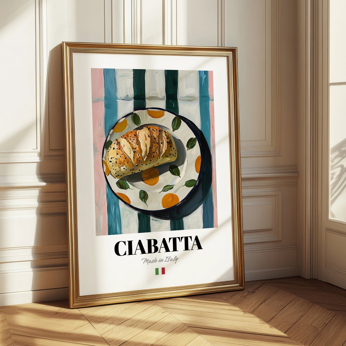 Ciabatta – Italian Bread Dish, Fine Dining Restaurant Illustration