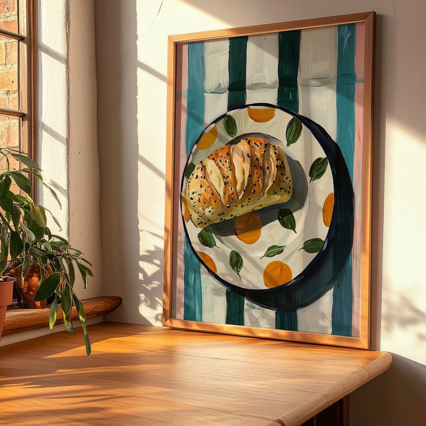 Ciabatta – Italian Bread Dish, Fine Dining Restaurant Illustration, clean layout with no caption