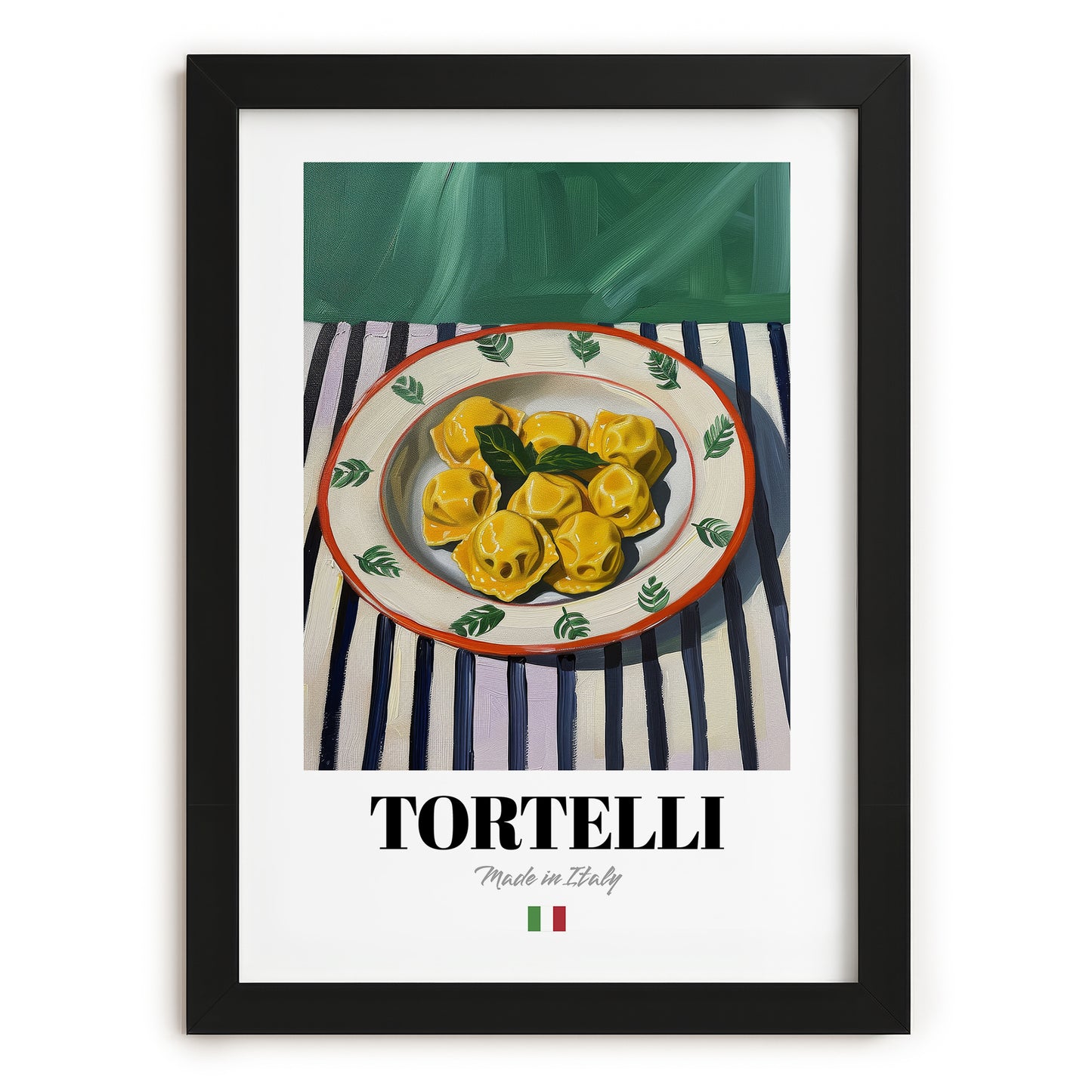 Tortelli – Italian Pasta, Osteria Poster, in sleek black frame