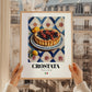 Crostata – Italian Dessert Dish, Café Poster, styled in a charming Paris street view