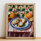 Crostini – Italian Snack Dish, Restaurant Print, no-text version framed in wood