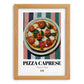Pizza Caprese – Italian Pizza, Pizzeria Wall Art, set in oak frame