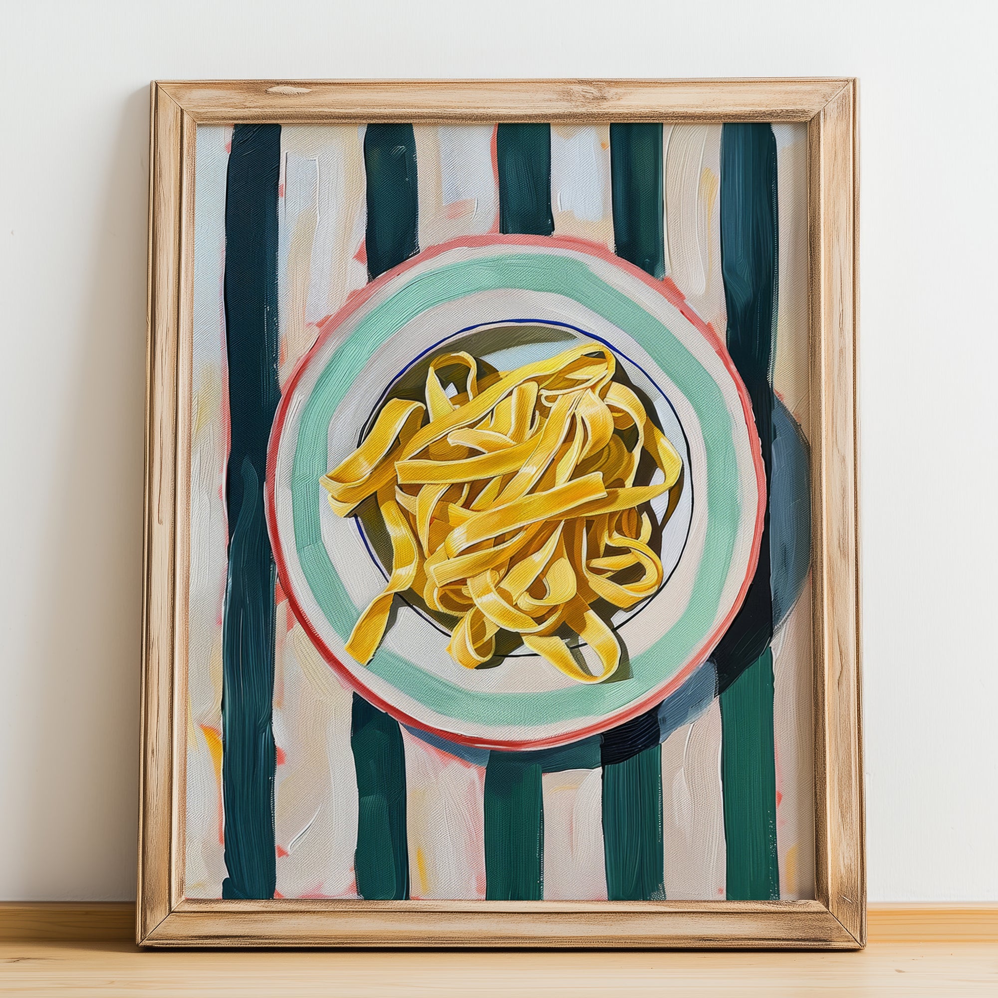 Tagliatelle – Italian Pasta, Osteria Poster, no-text version framed in wood
