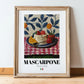 Mascarpone – Italian Cheese Dish, Café Poster, in wooden frame leaning on the floor