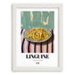 Linguine – Italian Pasta, Restaurant Wall Decor, placed in minimal white frame