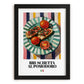 Bruschetta al pomodoro – Italian Snack Dish, Restaurant Illustration, in sleek black frame