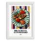 Bruschetta al pomodoro – Italian Snack Dish, Restaurant Illustration, placed in minimal white frame