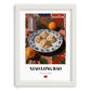 Xiao Long Bao – Colorful Oil Painting, Chinese Food Wall Decor, placed in minimal white frame