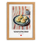 Xiao Long Bao – on Striped Tablecloth, Chinese Food Painting, set in oak frame