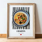 Chǎofàn (Fried Rice) – on Striped Tablecloth, Chinese Food Still Life, in wooden frame leaning on the floor