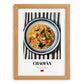 Chǎofàn (Fried Rice) – on Striped Tablecloth, Chinese Food Still Life, set in oak frame