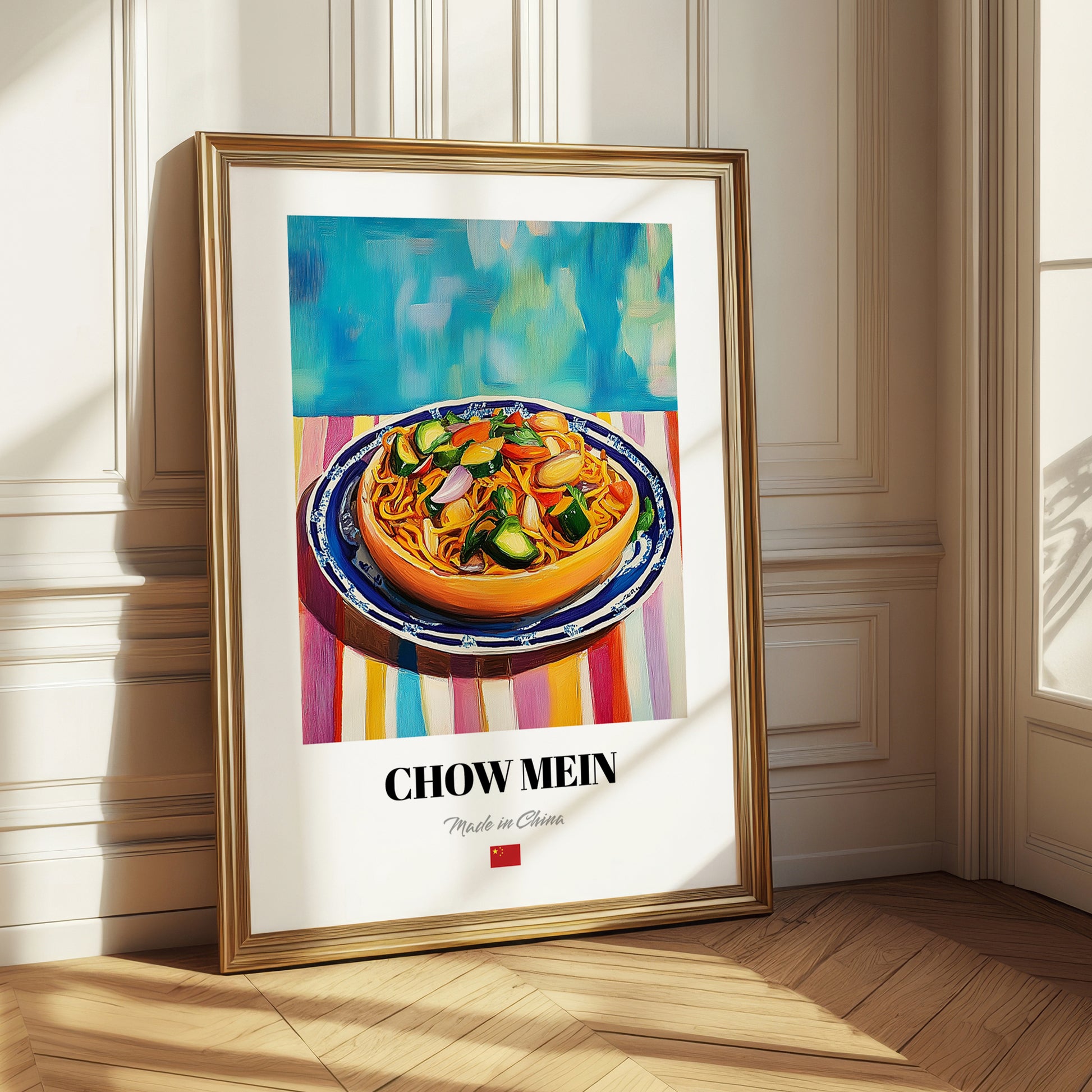Chow Mein – Oil Painting, Chinese Food Wall Decor