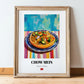 Chow Mein – Oil Painting, Chinese Food Wall Decor, in wooden frame leaning on the floor