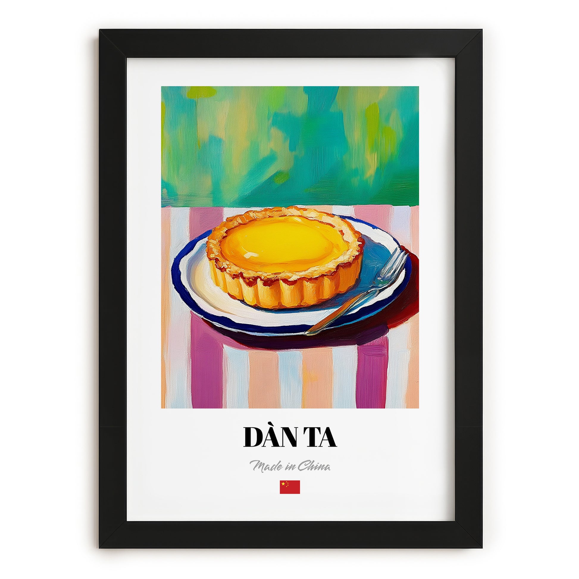 Dàn Tǎ – Art, Chinese Dessert Wall Painting, in sleek black frame