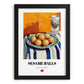 Sesame Balls (Jiān Dùi) – Oil Painting, Chinese Dessert Illustration, in sleek black frame