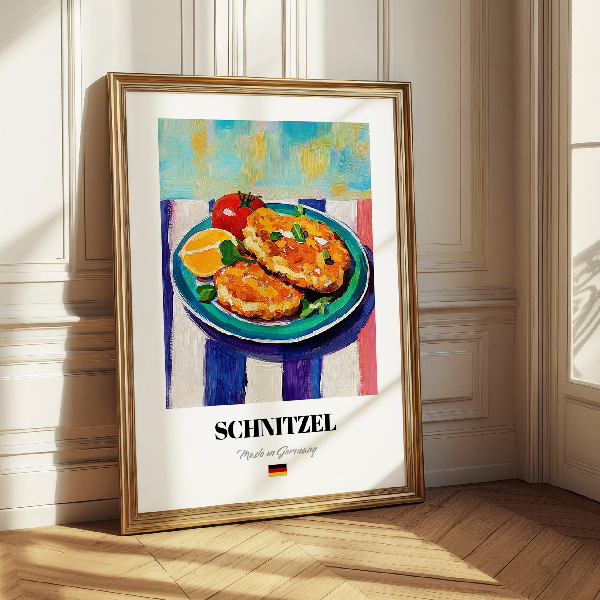 Schnitzel – Oil Painting, German Food Print