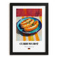 Currywurst – Art, German Food Still Life, in sleek black frame