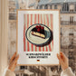 Schwarzwälder Kirschtorte – on Striped Tablecloth, German Dessert Art, styled in a charming Paris street view
