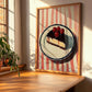 Schwarzwälder Kirschtorte – on Striped Tablecloth, German Dessert Art, clean layout with no caption