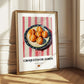 Croquetas de Jamón – on Striped Tablecloth, Spanish Food Still Life