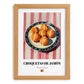 Croquetas de Jamón – on Striped Tablecloth, Spanish Food Still Life, set in oak frame