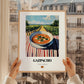 Gazpacho  Hilltop Café Scene, Spanish Food Painting, styled in a charming Paris street view