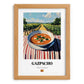 Gazpacho  Hilltop Café Scene, Spanish Food Painting, set in oak frame