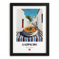 Gazpacho  White Village Street Café, Spanish Food Art, in sleek black frame