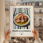 Pulpo a la Gallega – on Striped Tablecloth, Spanish Food Illustration, styled in a charming Paris street view