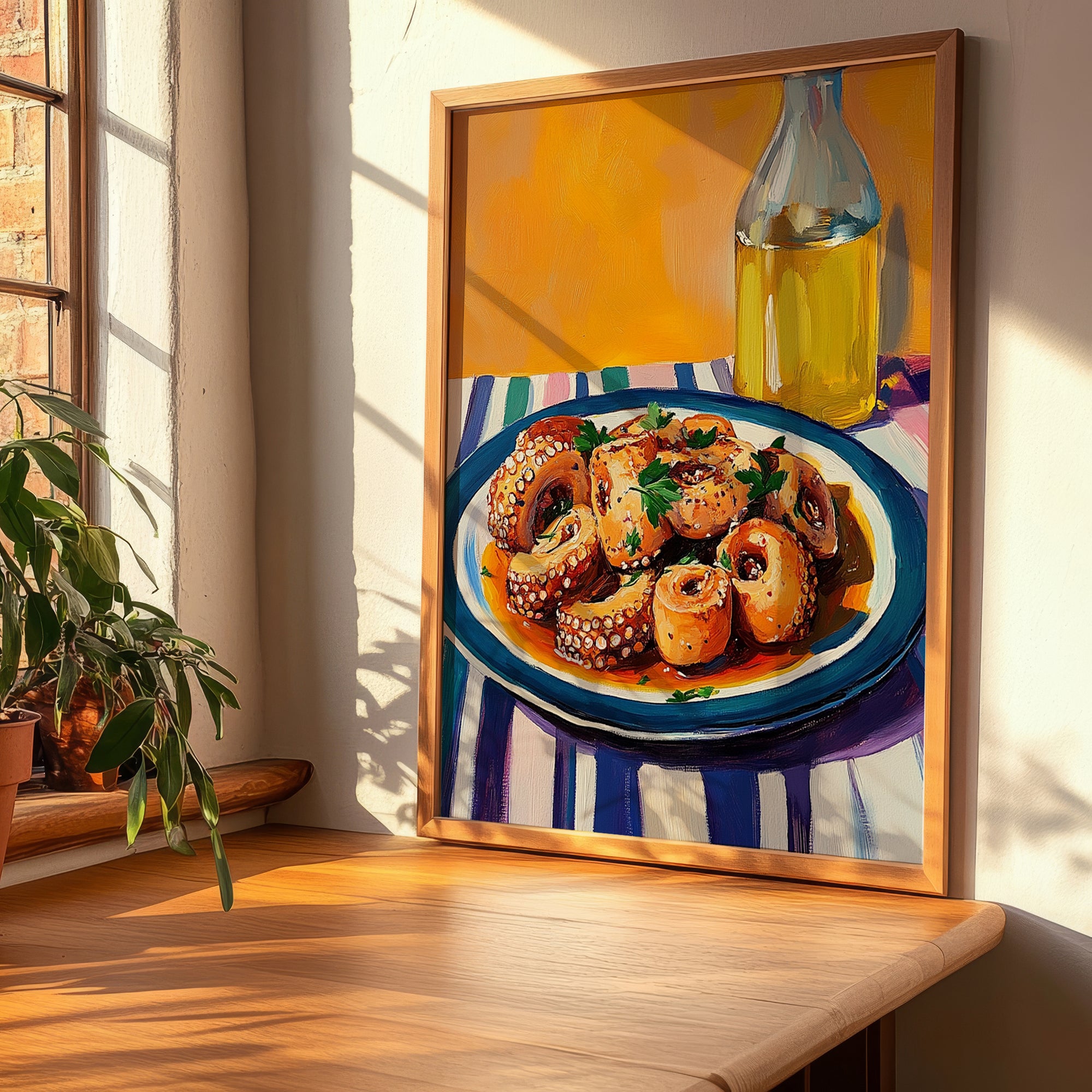 Pulpo a la Gallega – Art, Spanish Food Painting, clean layout with no caption