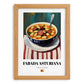 Fabada Asturiana – on Striped Tablecloth, Spanish Food Wall Art, set in oak frame