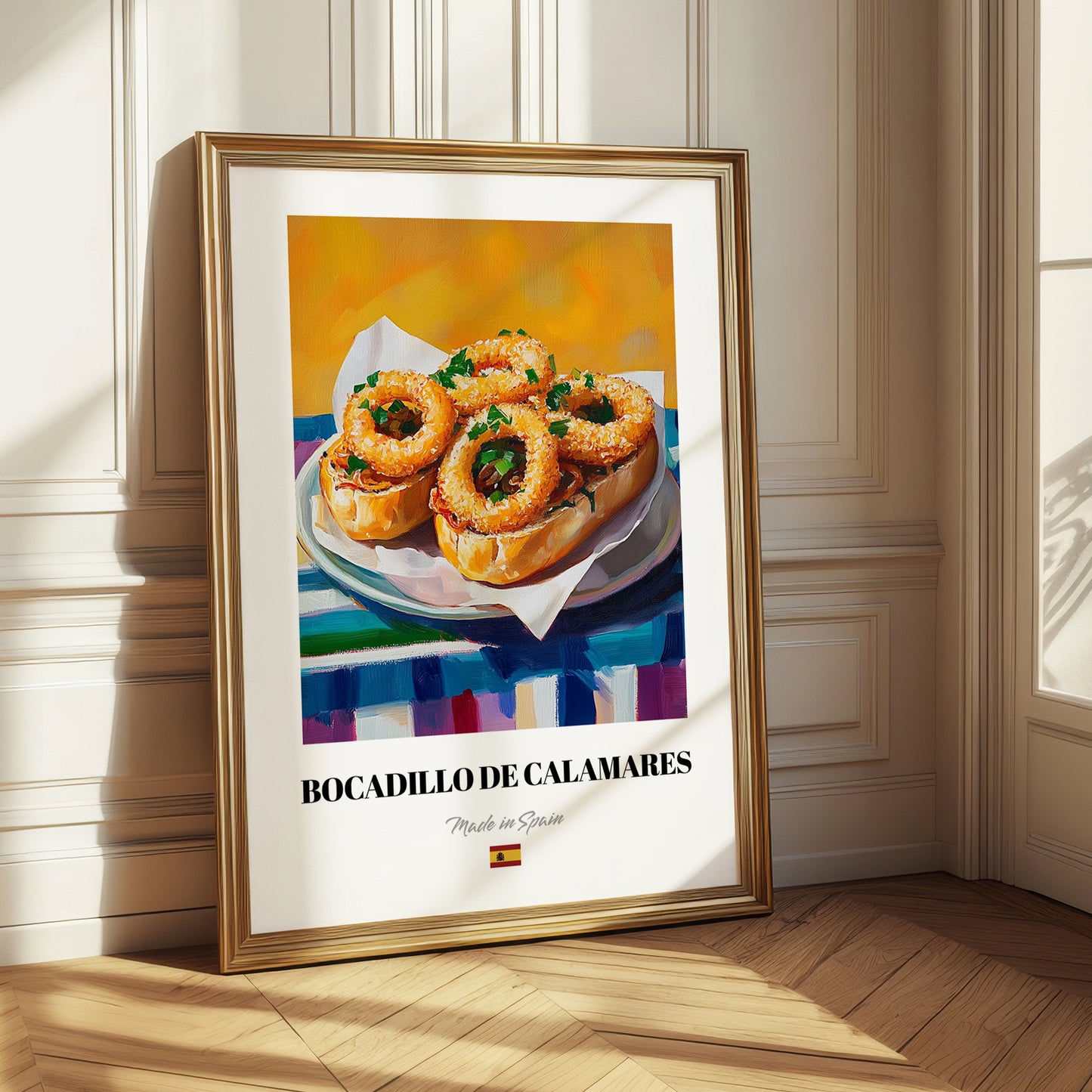 Bocadillo de Calamares – Oil Painting, Spanish Food Poster