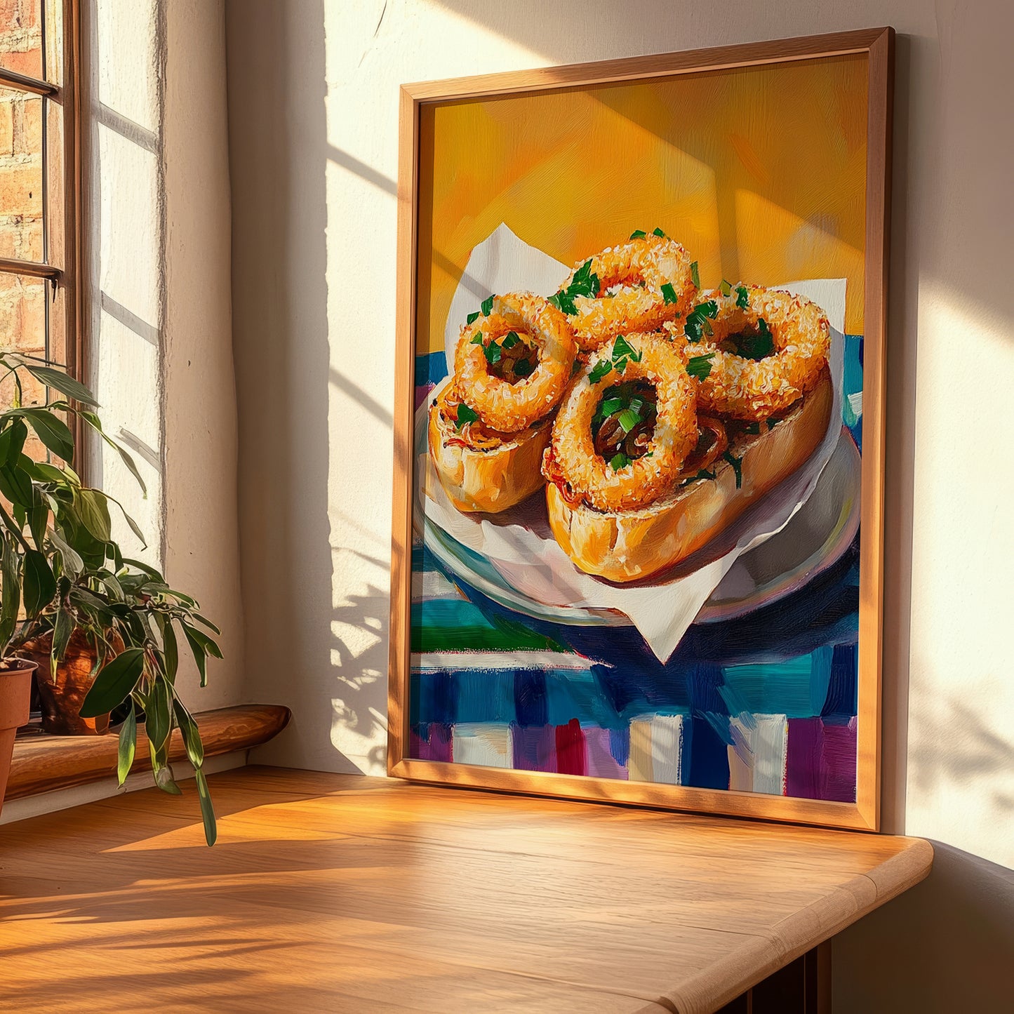 Bocadillo de Calamares – Oil Painting, Spanish Food Poster, clean layout with no caption