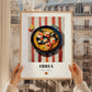 Fideuà – on Striped Tablecloth, Spanish Pasta Wall Print, styled in a charming Paris street view