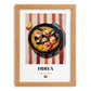 Fideuà – on Striped Tablecloth, Spanish Pasta Wall Print, set in oak frame