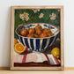 Albóndigas – Art, Spanish Food Wall Art, no-text version framed in wood