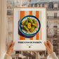 Pimientos de Padrón – on Striped Tablecloth, Spanish Food Wall Decor, styled in a charming Paris street view