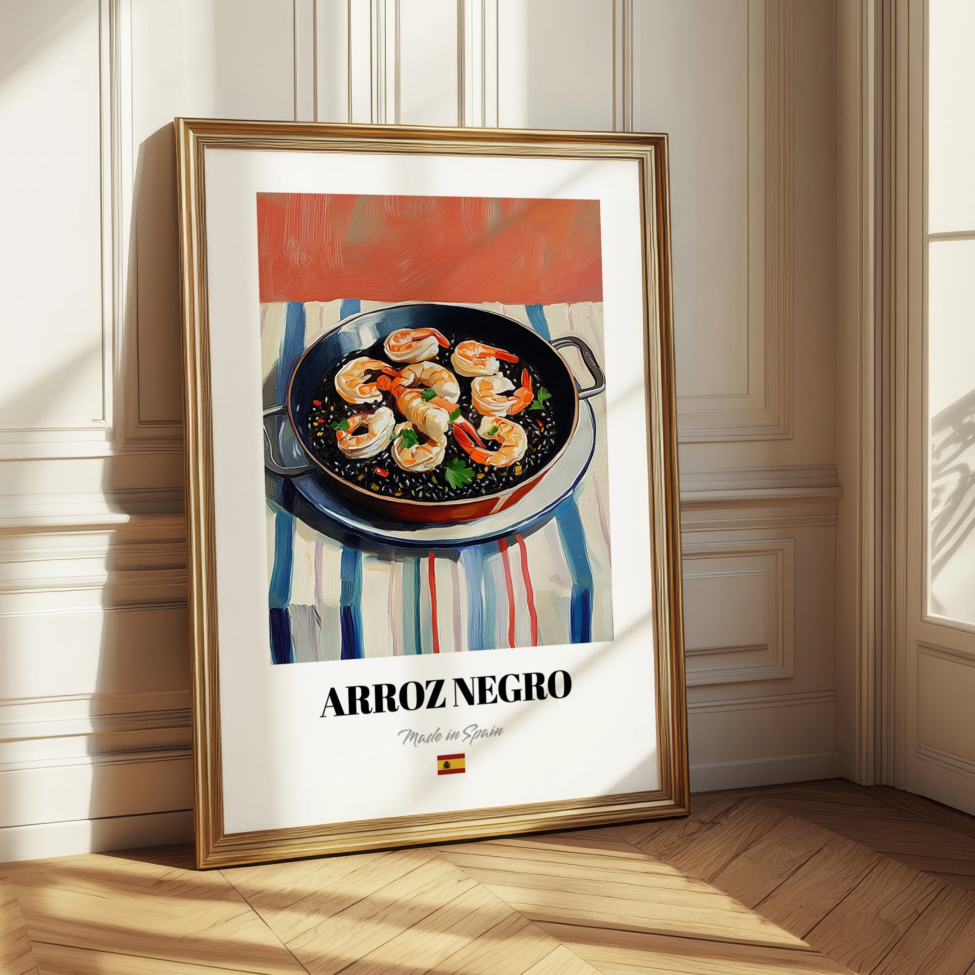 Arroz Negro – Oil Painting, Spanish Food Still Life