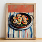 Arroz Negro – Oil Painting, Spanish Food Still Life, no-text version framed in wood