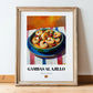 Gambas al Ajillo – Oil Painting, Spanish Food Wall Decor, in wooden frame leaning on the floor