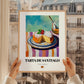Tarta de Santiago – Colorful Oil Painting, Spanish Dessert Painting, styled in a charming Paris street view