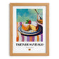 Tarta de Santiago – Colorful Oil Painting, Spanish Dessert Painting, set in oak frame